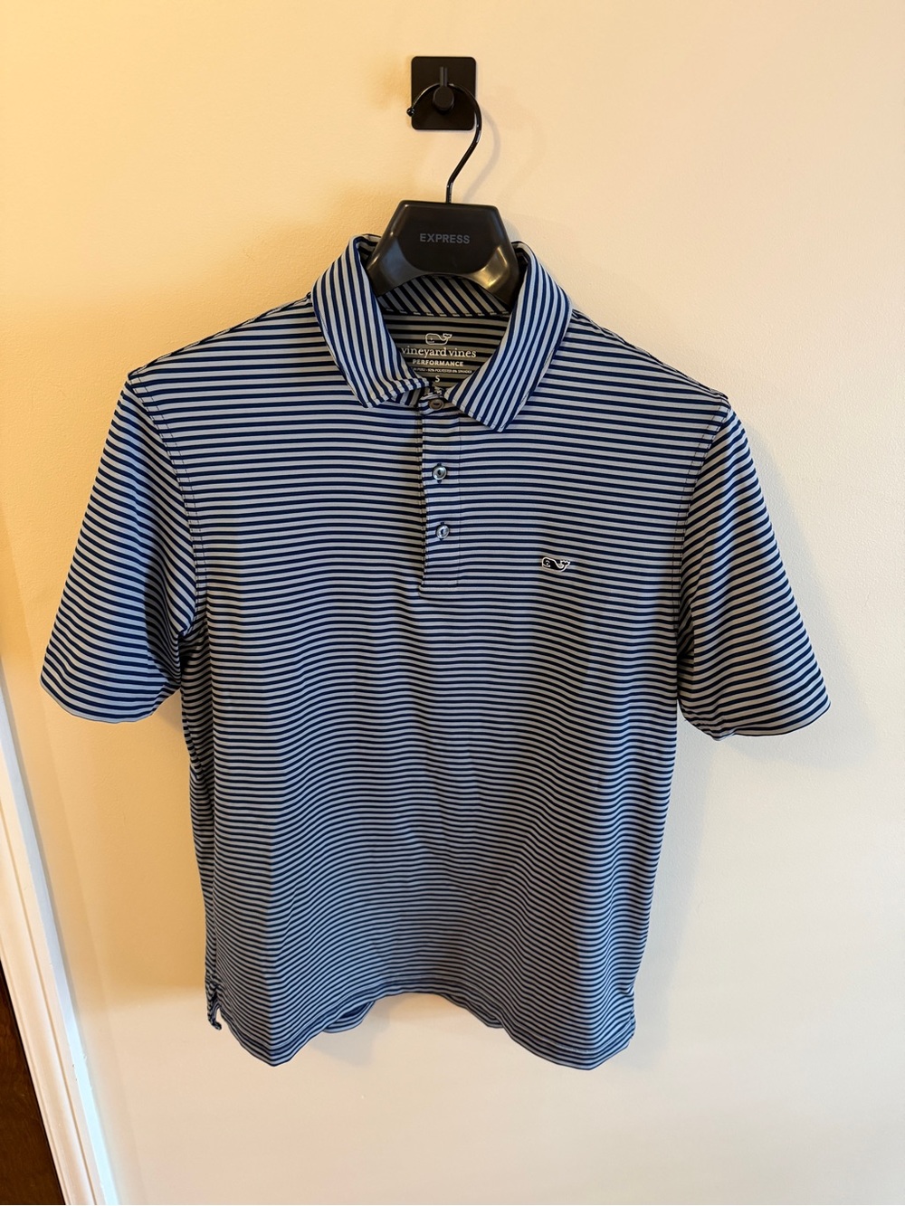 Vineyard Vines Navy and White Striped Polo Shirt